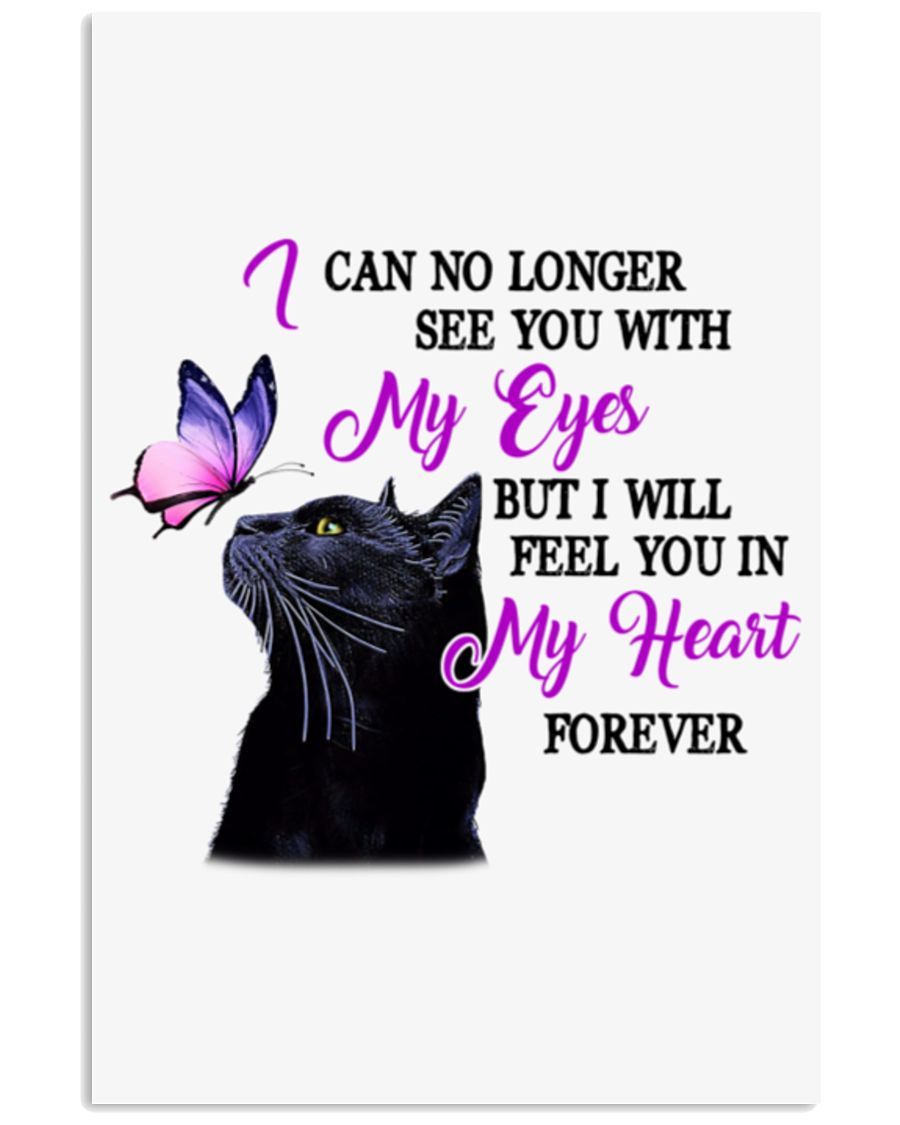Black Cat I Will Feel You In My Heart Forever Canvas And Poster, Mother’S Day Gift For Mom, Best Mother S Day Gift Ideas, Warm Home Decor Wall Art Visual Art