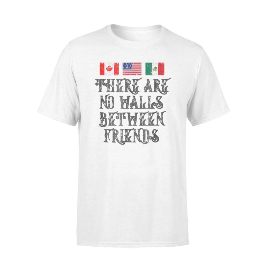 Border Wall Protest Mexican American Canadian Flag Premium T-Shirt