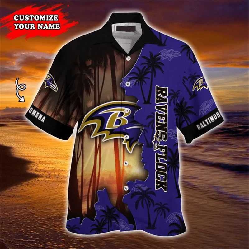 Baltimore Ravens Hawaiian Shirt Ravens Flock