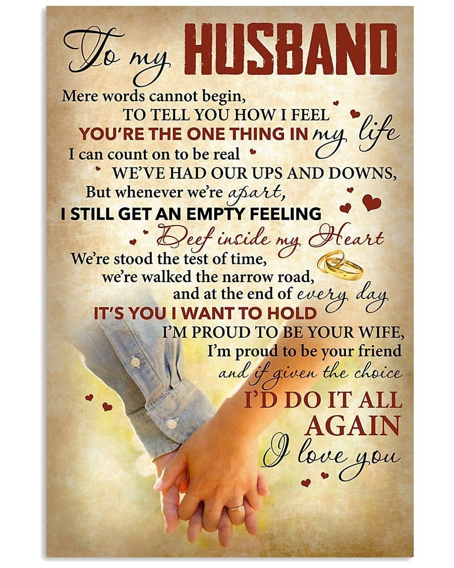 & Canvas | To My Husband I’M Proud To Be Your Wife I Love You , Anniversary Gift, Wall Art Decor, Home Decor, Christmas Gift