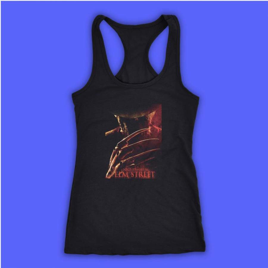 A Nightmare On Elm Street Poster Movie Freddy Krueger Women’S Tank Top Racerback