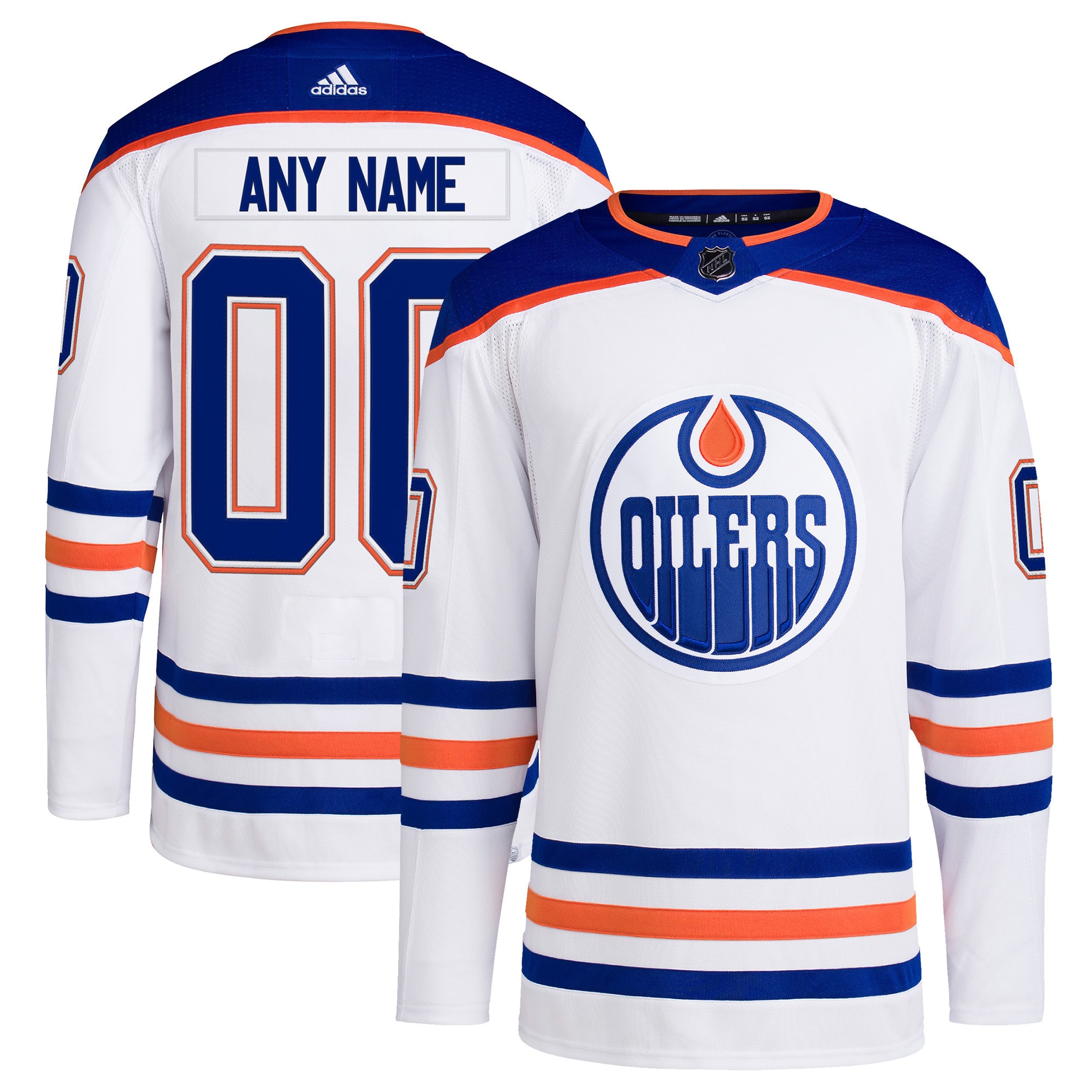 Edmonton Oilers Away Primegreen Authentic Custom Jersey – White