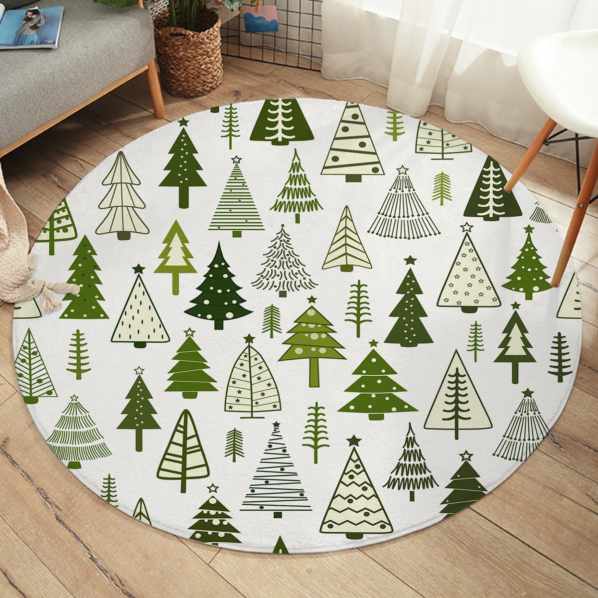 Pine Pattern SW2336 Round Rug