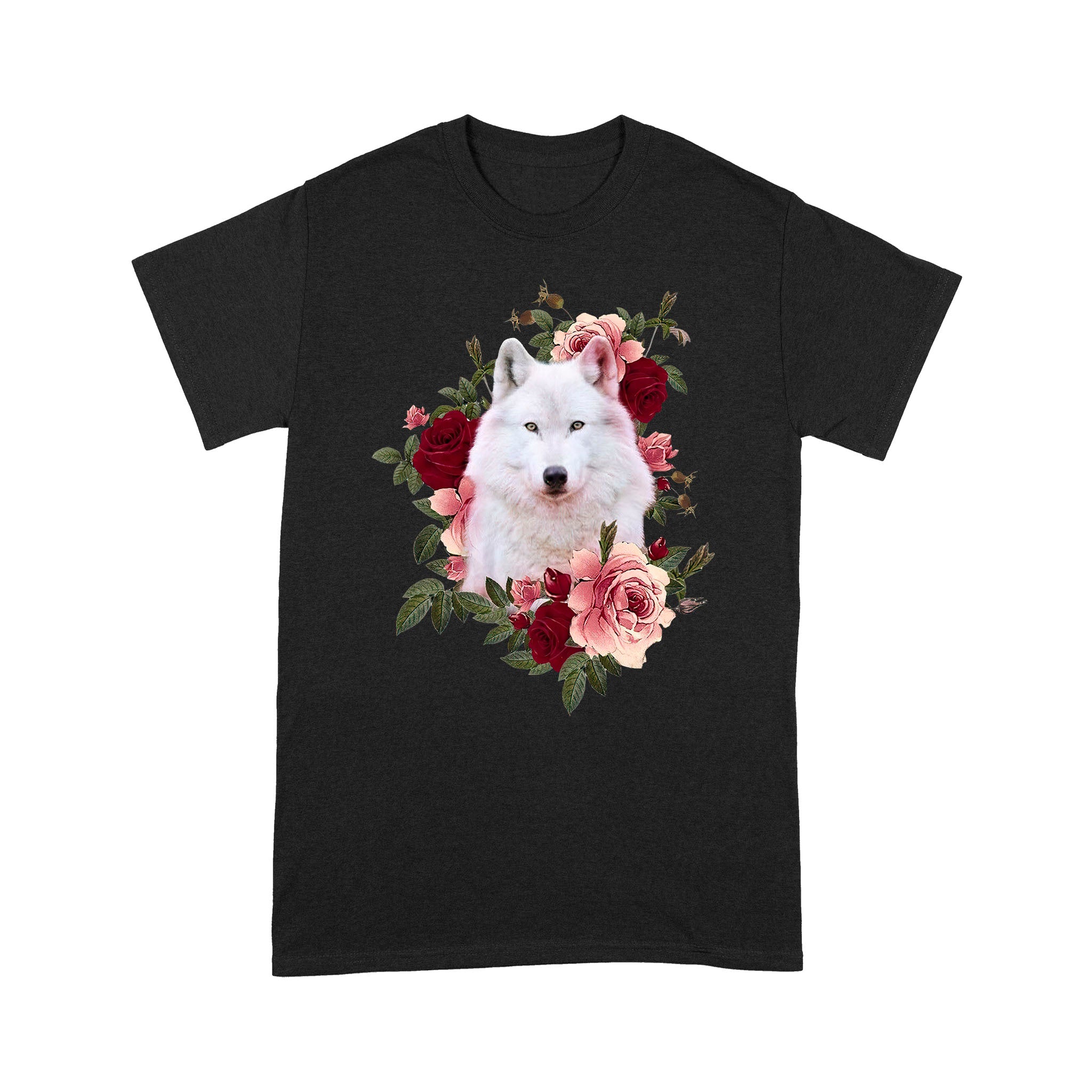 White Wolf Roses Flowers – Standard T-shirt