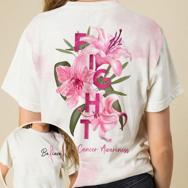 Fight Breast Cancer Awareness Tyler Lily Pink Ribbon Believe Breast Cancer 3D Clothes