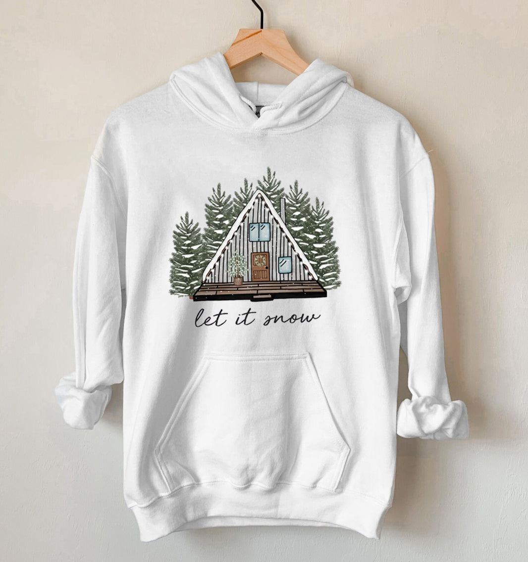 Christmas Hoodie For Kids & Women, Let It Snow Hooded Sweatshirt, Winter Hoodie, Holiday Hoodie, Christmas Hoodie