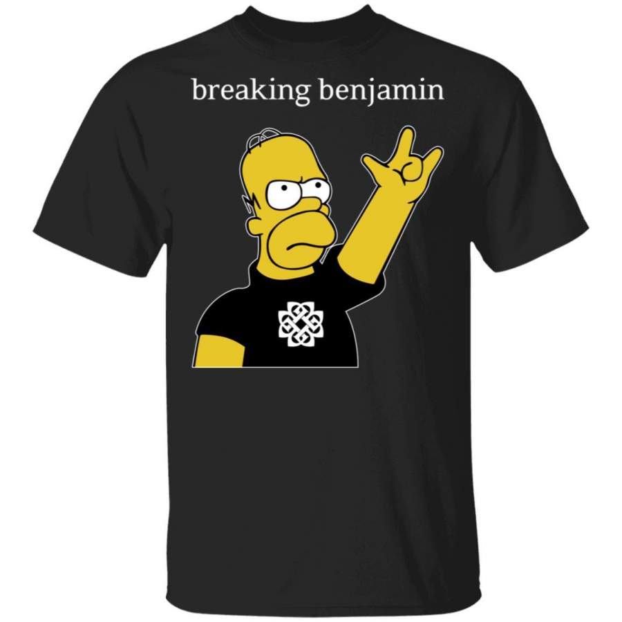 Homer Simpson Breaking Benjamin Tee Shirt Rock Band T-shirt MT01