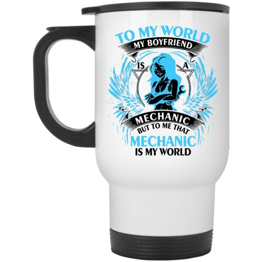 Cool Couple Travel Mug, My Boyfriend Is A Mechanic Mug