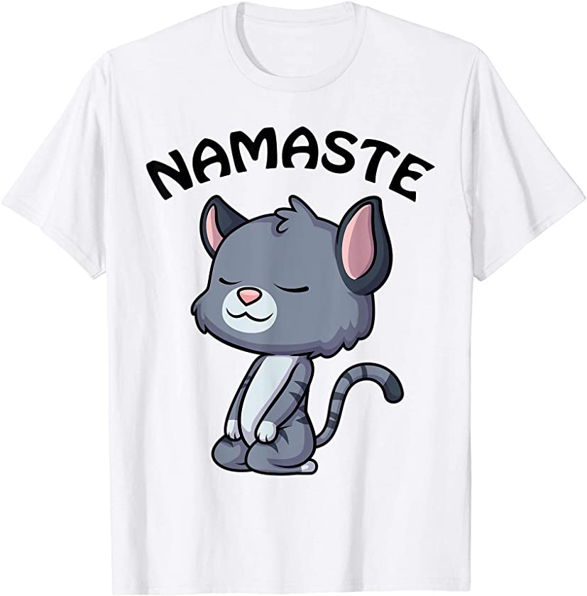 Kitten Yoga Shirt Funny Cat Lovers Yoga Gift Namaste Cat T-Shirt