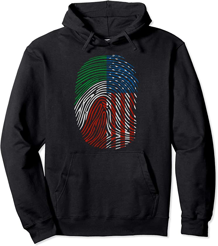 American And Mexican Flag Funny Mexico US Fingerprint Gift Pullover Hoodie