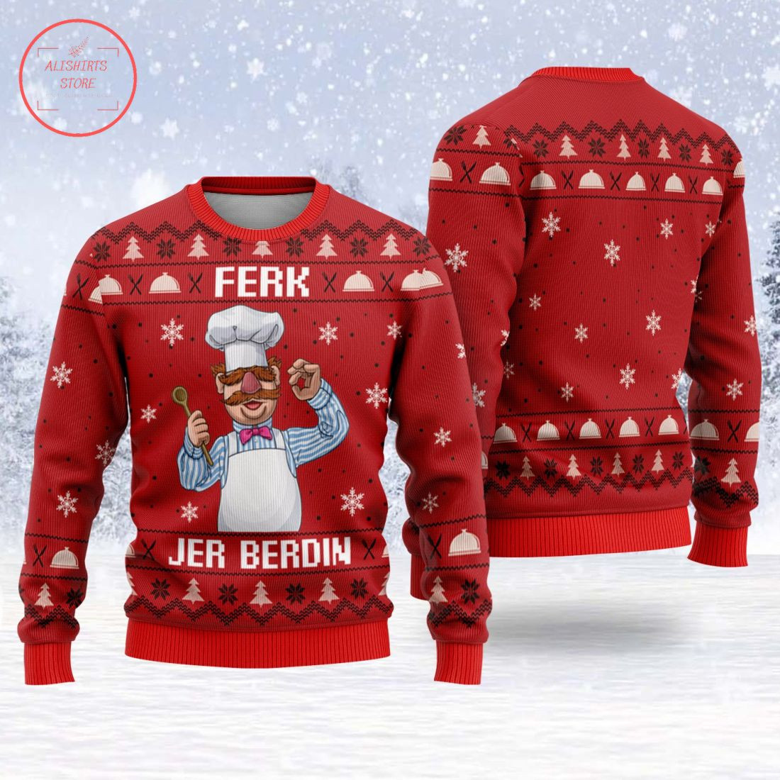 Ferk Jer Berdin The Swedish Chef Ugly Christmas Sweater