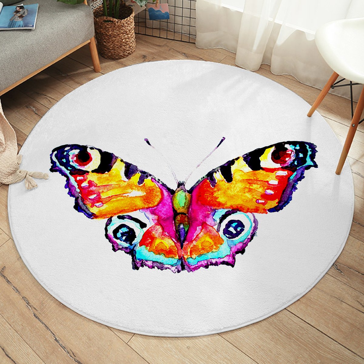 Pretty Butterfly SW2475 Round Rug