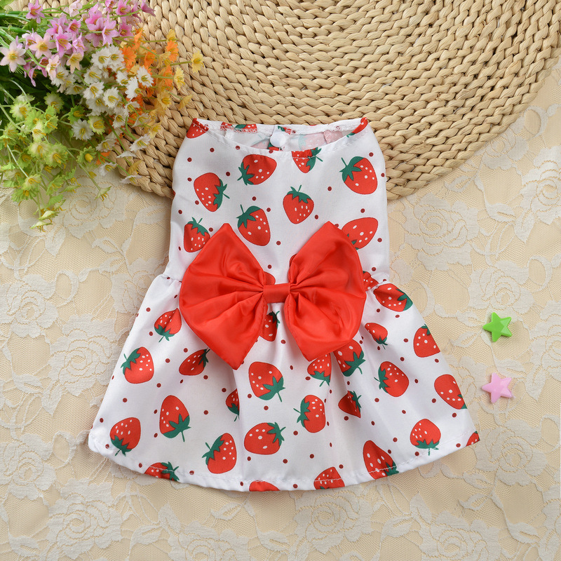 Summer Flower Bow skirt Dog Dress for Small Dogs Bowknot Hawaii Beach Dress Chihuahua Clothes Puppy Cat Outfits ropa para alx