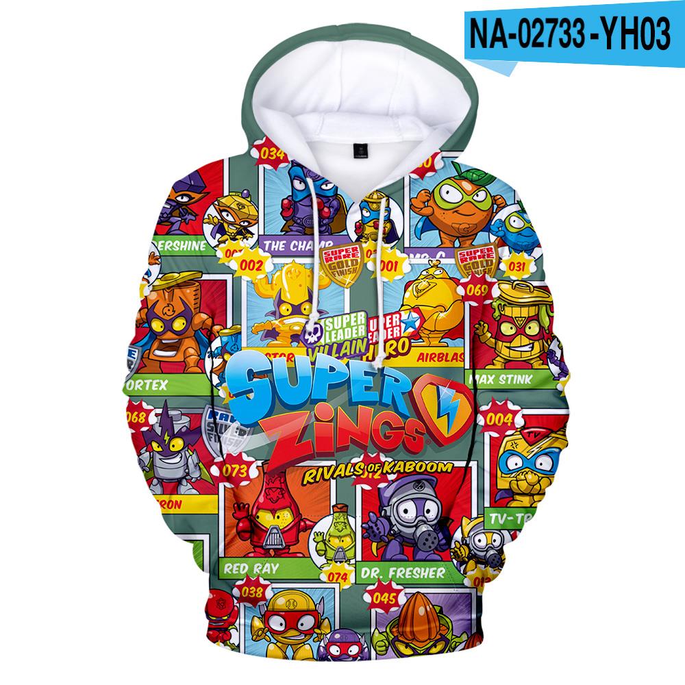 3D Superzings Hoodie Sweatshirt for Boys Girls Super Zings Cartoon Anime Cosplay Costume Harajuku Hoodies Sweatshirts alx