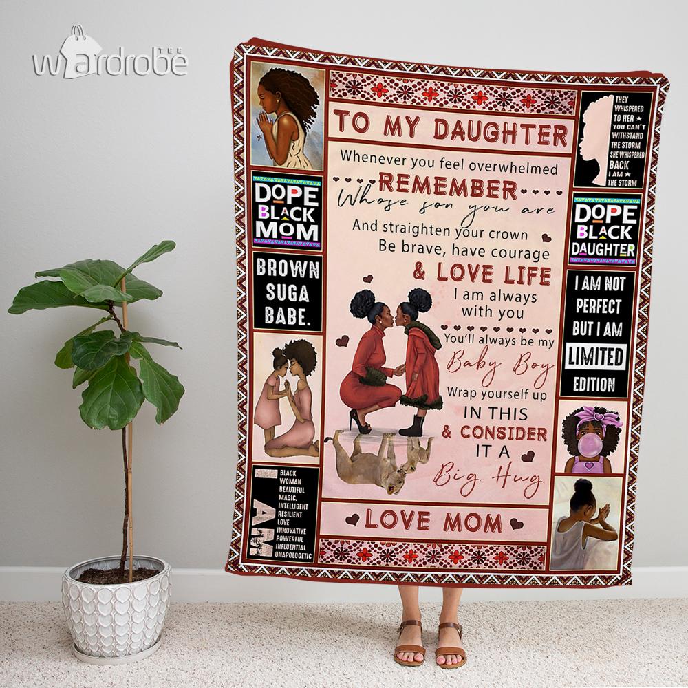 Custom Blanket Black Mom And Black Daughter – Gift For Daughter