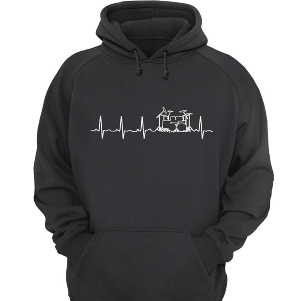 Heartbeat Drums For Drummer Gift Standard Hoodie