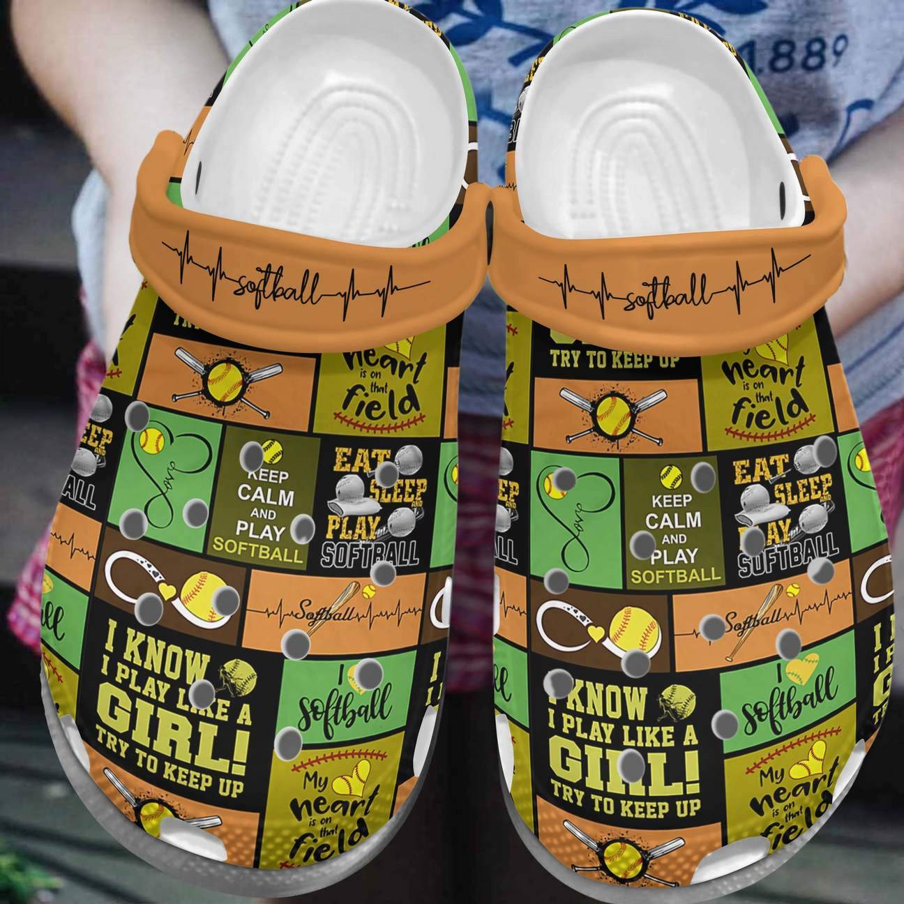 Softball Personalize Clog, Custom Name, Text, Fashion Style For Women, Men, Kid, Print 3D Play Like A Girl