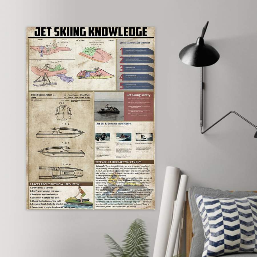 Jet Skiing Knowledge Custom Gfit For Jet Skiing  Lovers Poster