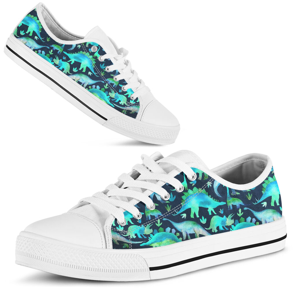 Watercolor Rex Dinosaur Low Top Shoes 0622