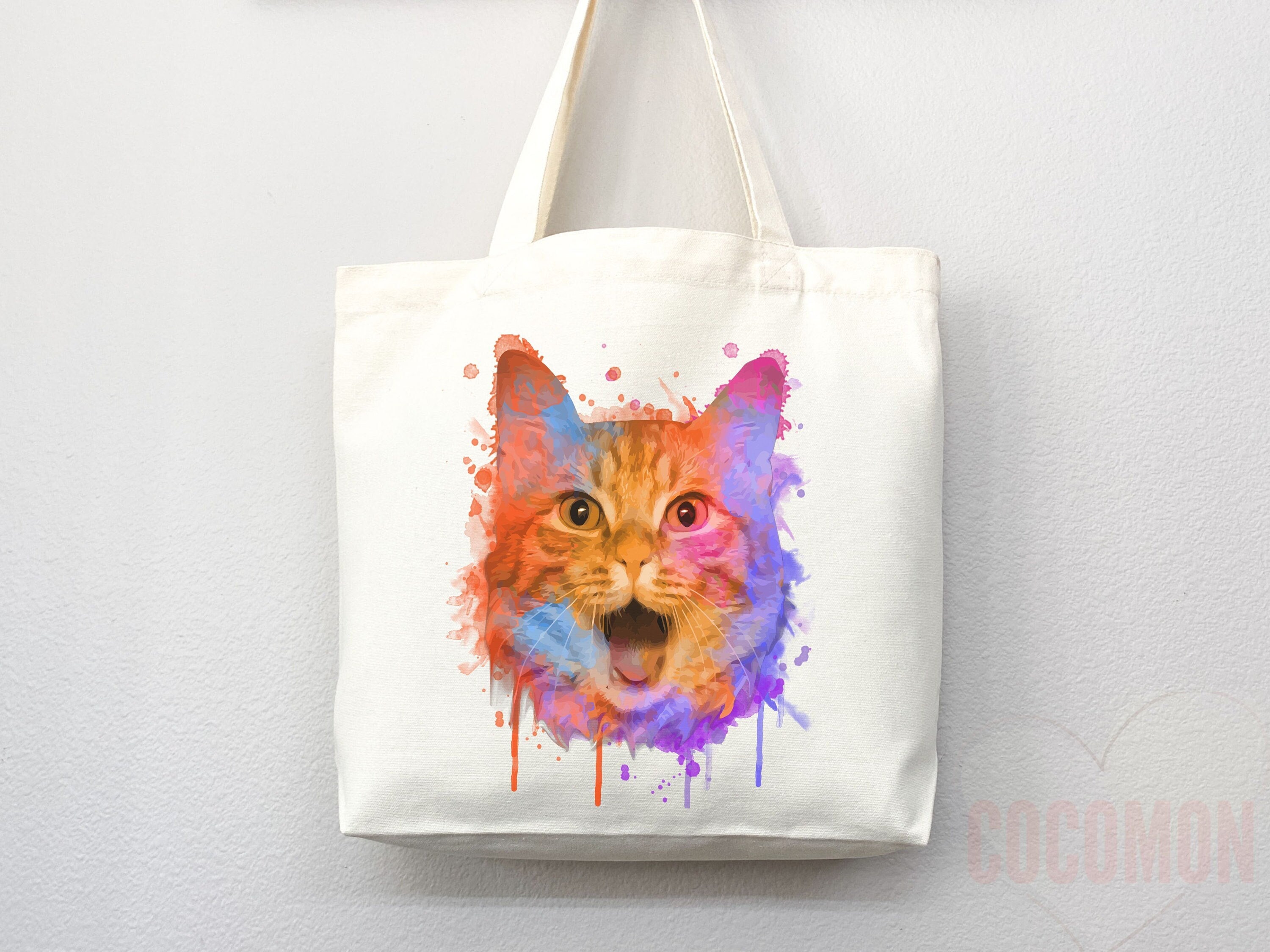 Cat Tote Bag Cat Lover Gift Bag Cat Gift For Mom Cute Cat Gift Funny Canvas Tote Bag Animal Lover Gift Aesthetic Tote Shopper School Tote