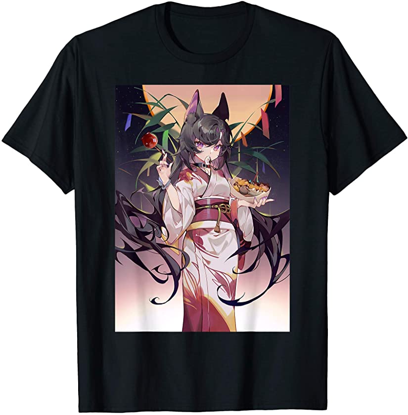 Anime Japanese Neko Cat Girl Kawaii Aesthetic Otaku Gift T-Shirt