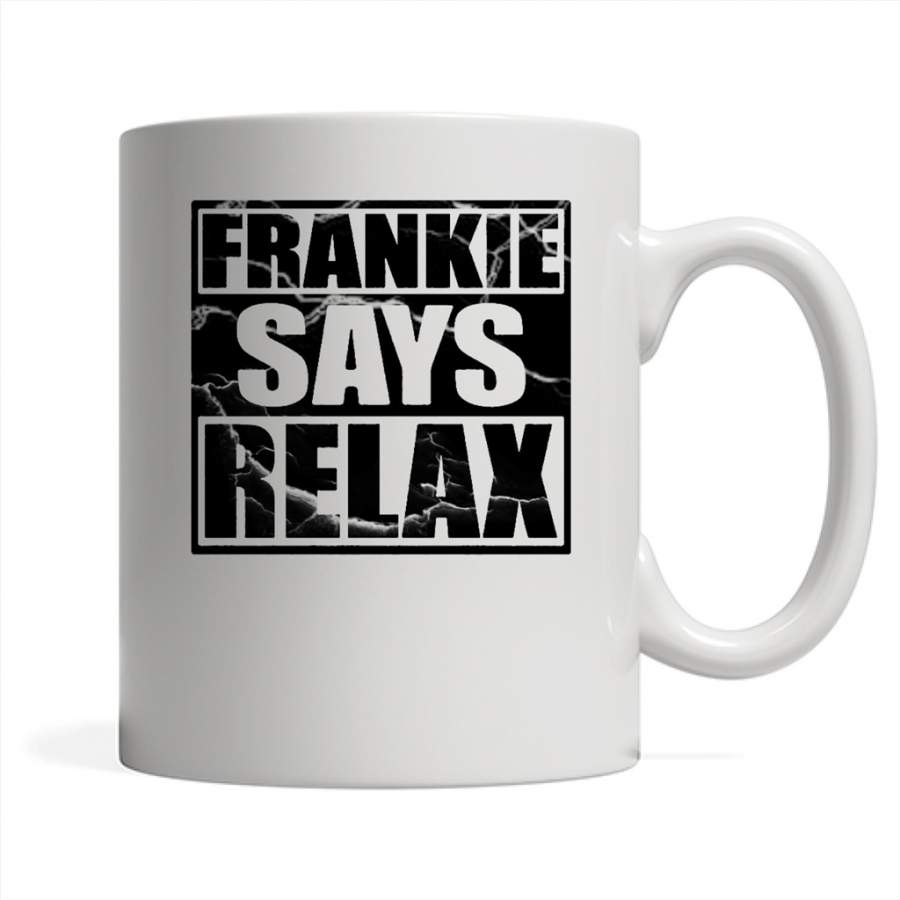 Frankie Say Relax Vintage 80s Music – Full-Wrap Coffee White Mug