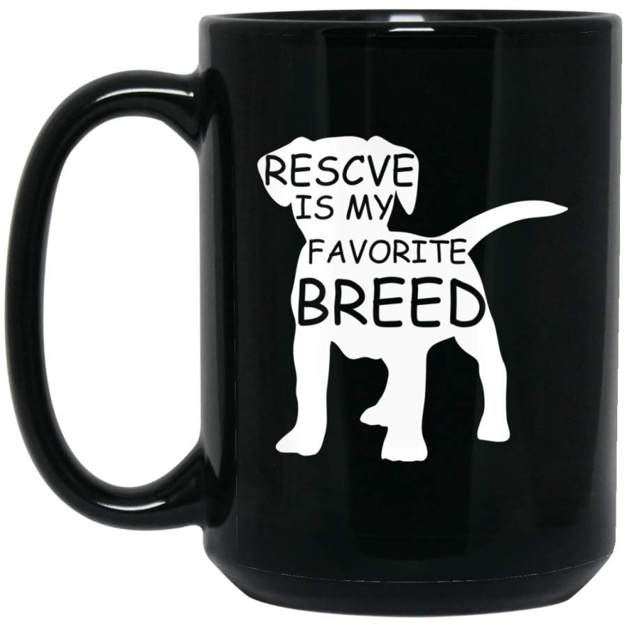 Rescue Dog – rescue animals BM15OZ 15 oz. Black Mug