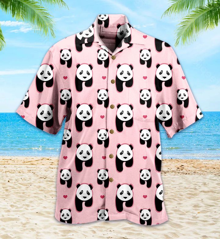 Panda Pink 3D Hawaiian Shirt