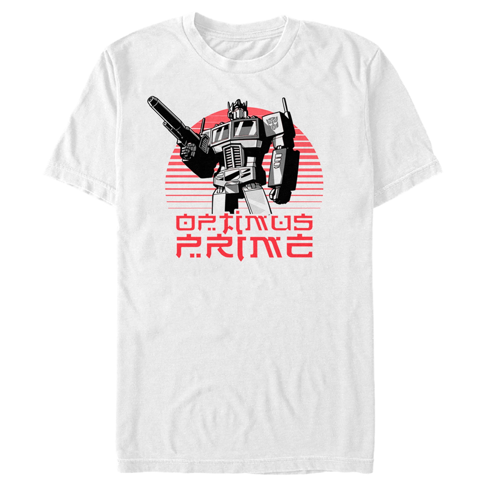 Transformers Men’S Optimus Prime Retro Kanji  T-Shirt