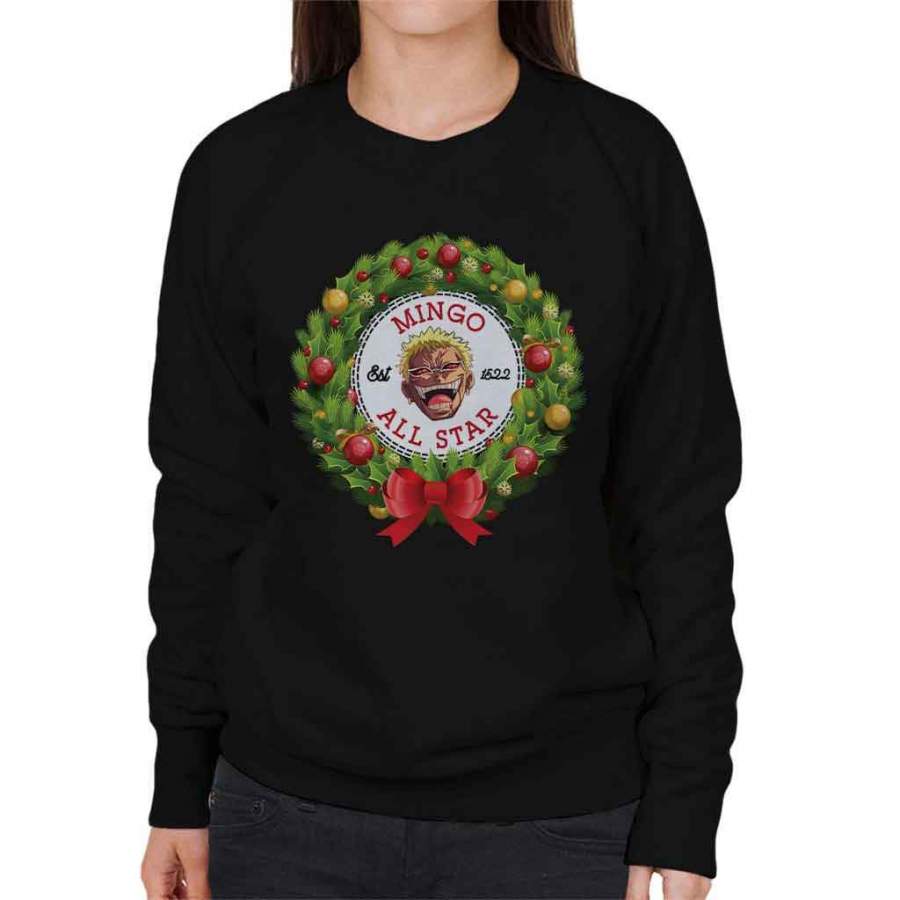 Mingo One Piece Christmas Wreath All Star Converse Logo Women’s Sweatshirt