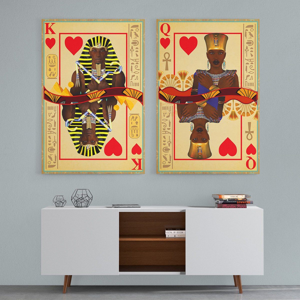 Queen & Pharaoh – Set Of 2 Wall Canvas