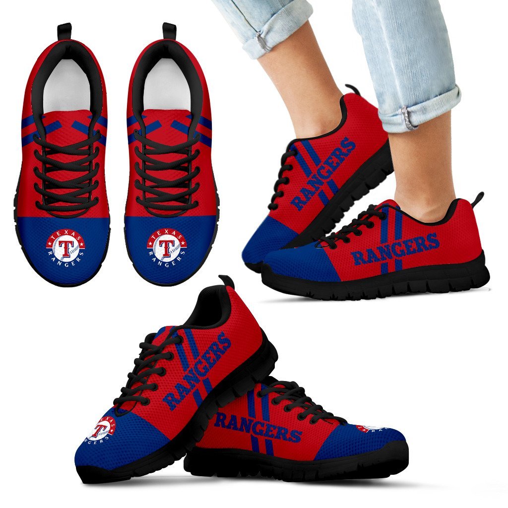 Colorful Line Stripe Texas Rangers Sneakers