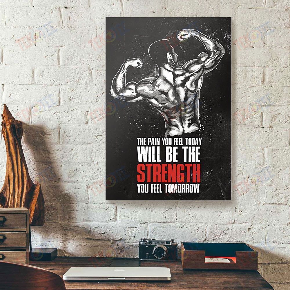 Canvas Wall Art Fitness Strength You Feel Tomorrow Men Gallery Wrapped Canvas Wall Art Home Decor