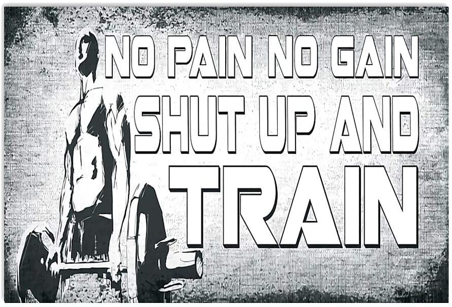 Vintage Fitness No Pain No Gain Train Poster Art Print      Home Decor Gift For Men Women Family Friend On Birthday Xmas