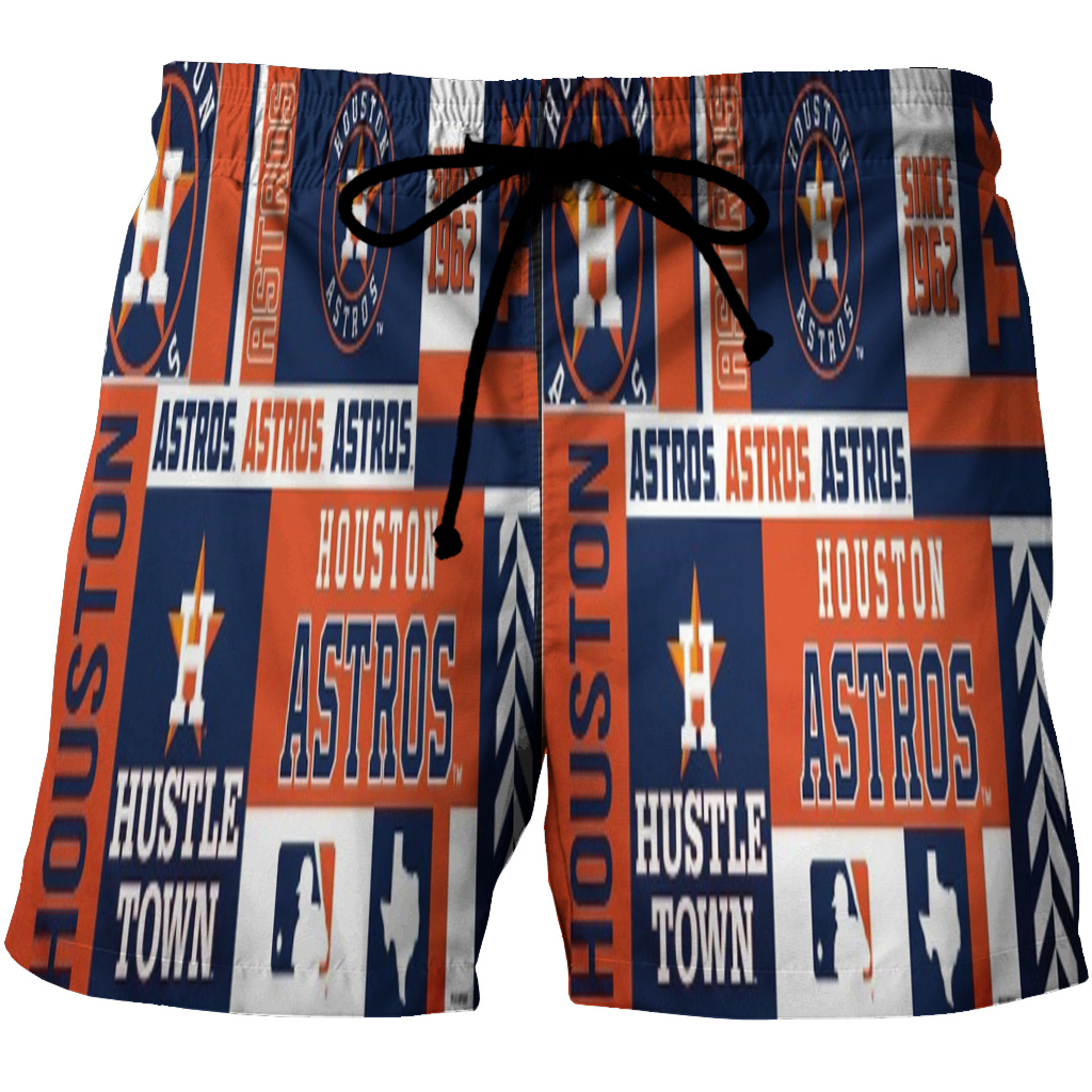 Houston Astros Emblem V5 3D All Over Print Summer Beach Hawaiian Short