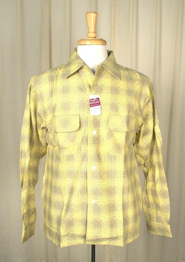 1950s Vintage Yellow Flannel Shirt