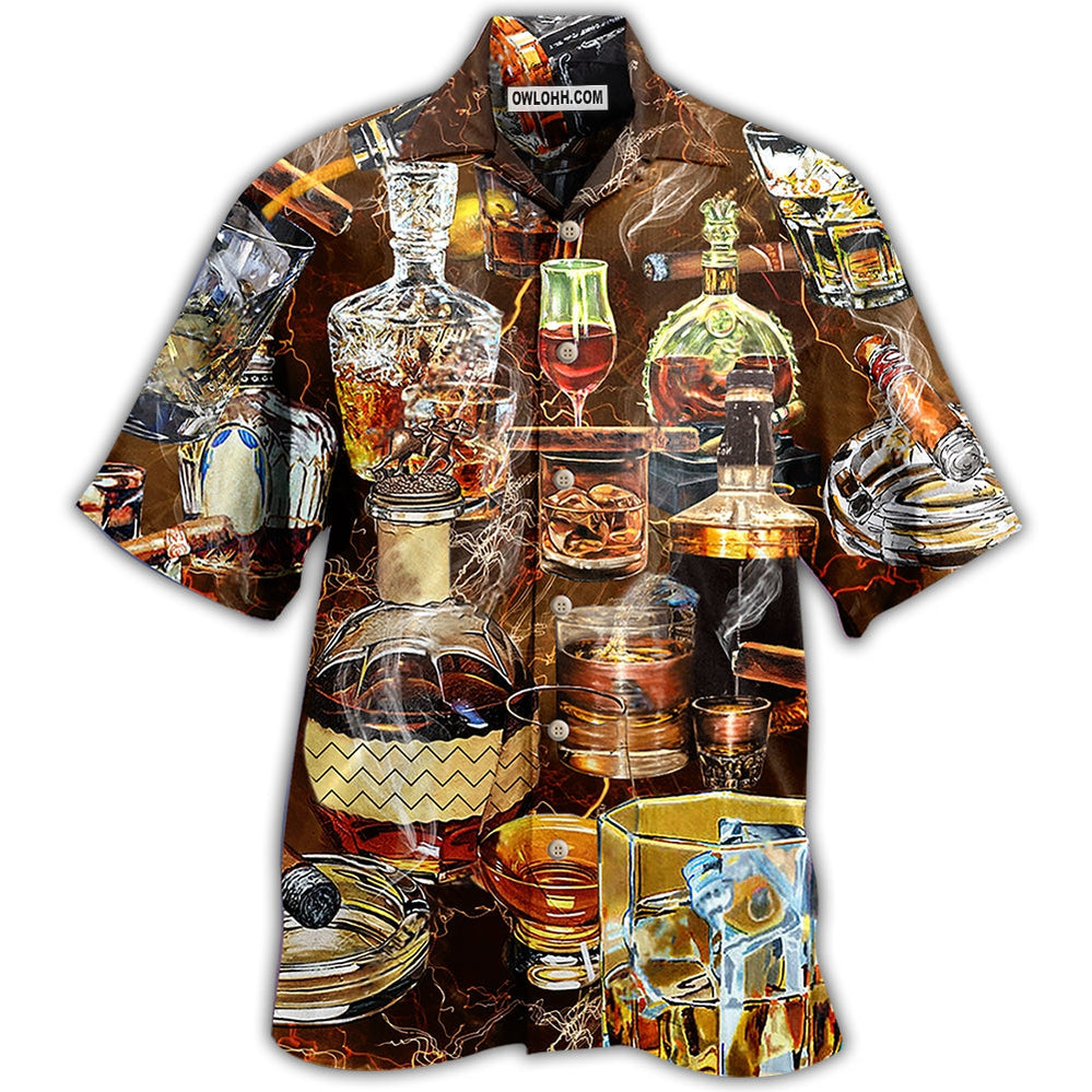 Wine Happiness Is Whisky – Hawaiian Shirt  – Owl Ohh