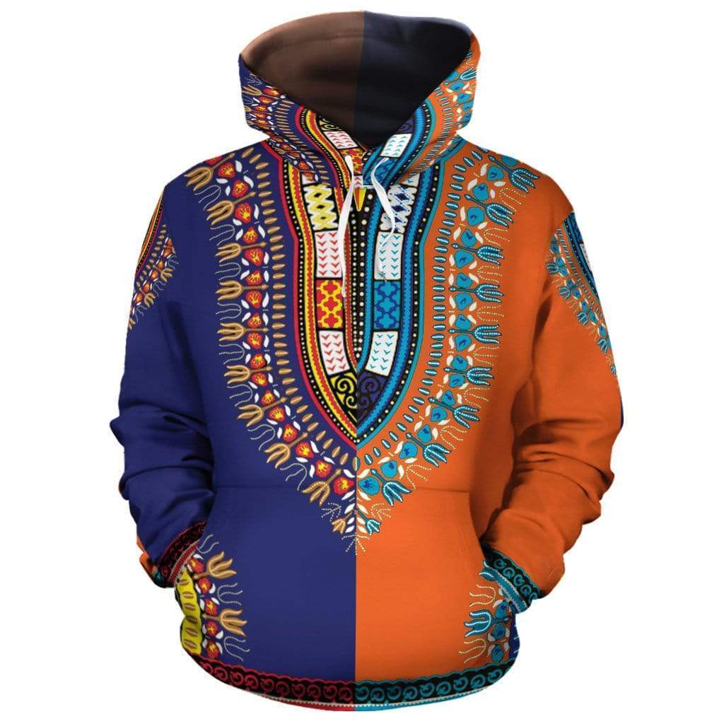 Greek Life Hoodie – Dashiki Two-Sided Blue Orange Pullover