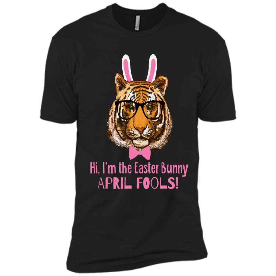 Easter Tiger Funny April Fools Easter Bunny Tee Shirt Next Level Premium Short Sleeve Tee