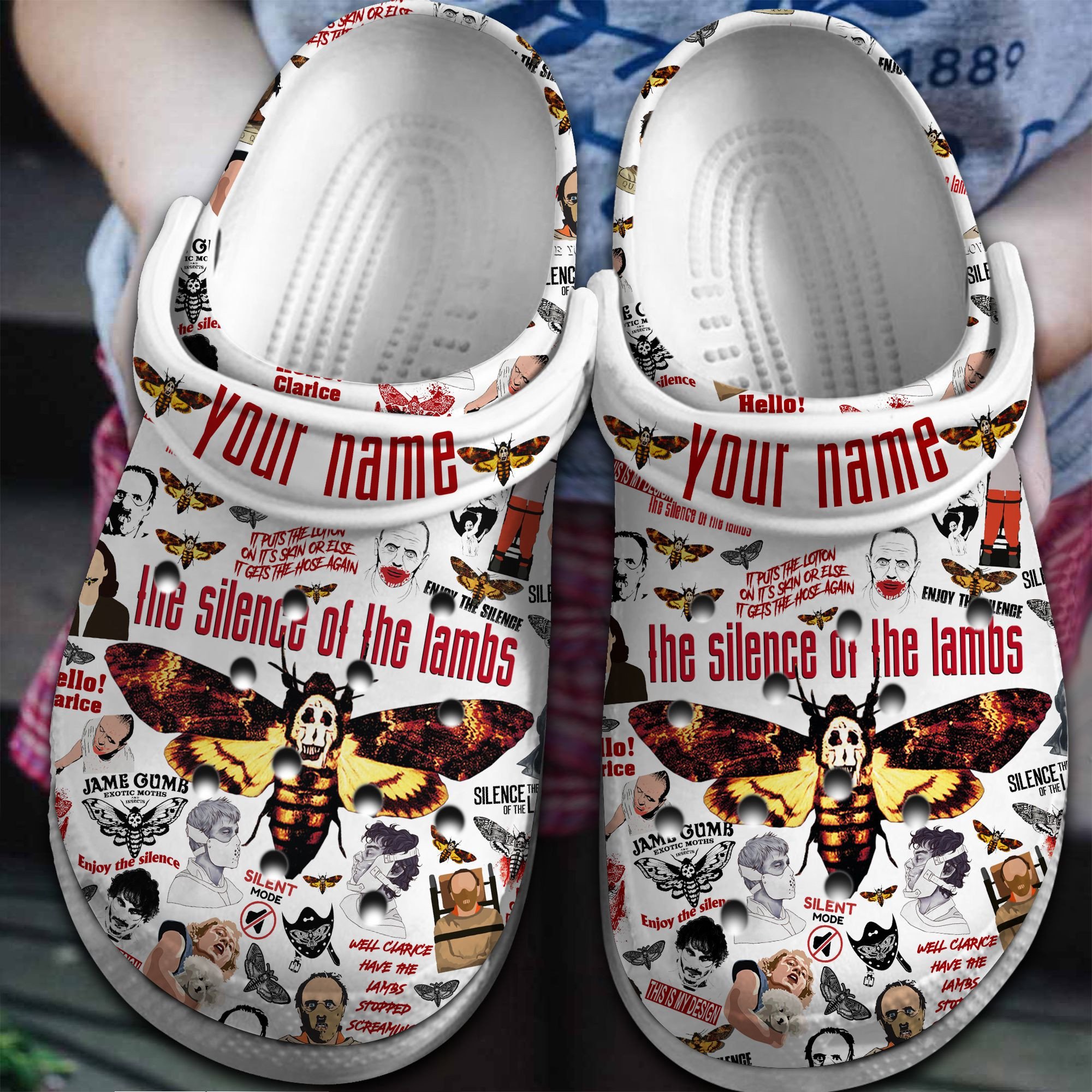 The Silence of the Lambs Movie Halloween Crocs Crocband Clogs Shoes Comfortable For Men Women and Kids