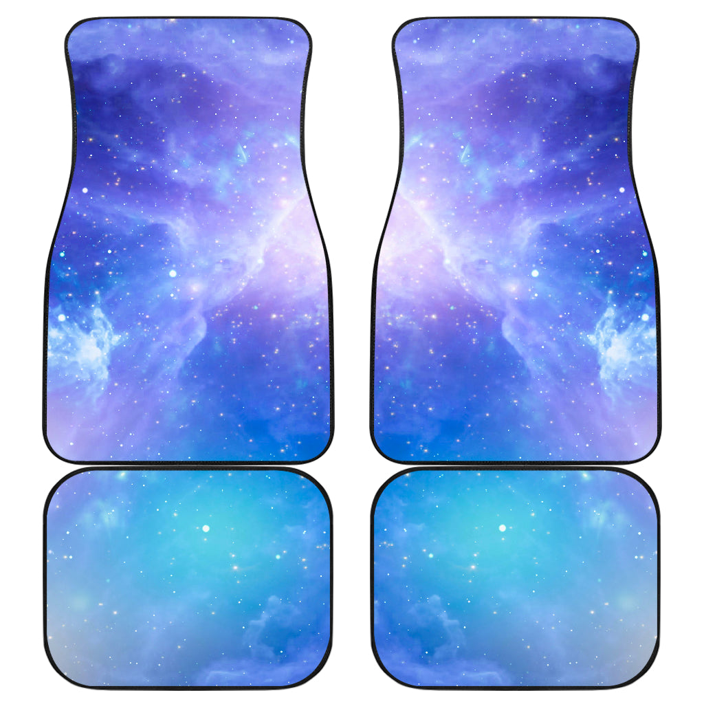 Blue Light Nebula Galaxy Space Print Front And Back Car Floor Mats, Front Car Mat