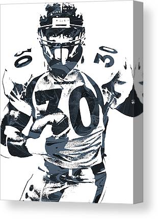 Terrell Davis Denver Broncos Pixel Art Joe Hamilton Canvas Print