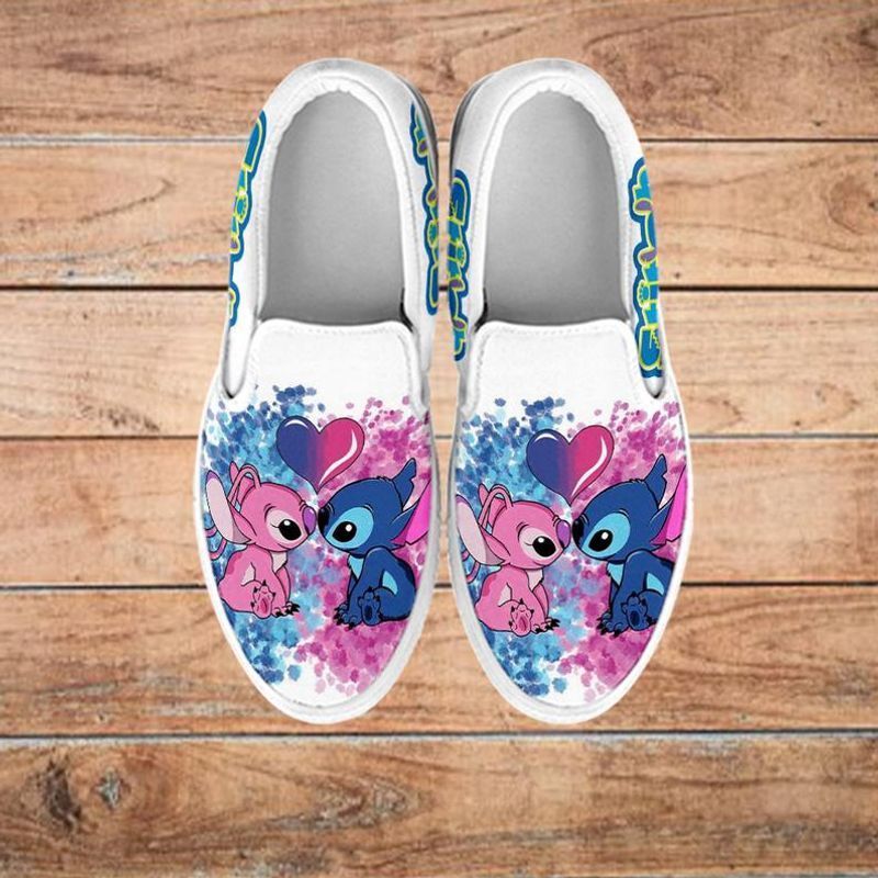 Stitch And Angel Custom Slip On Shoes - Feetfashion