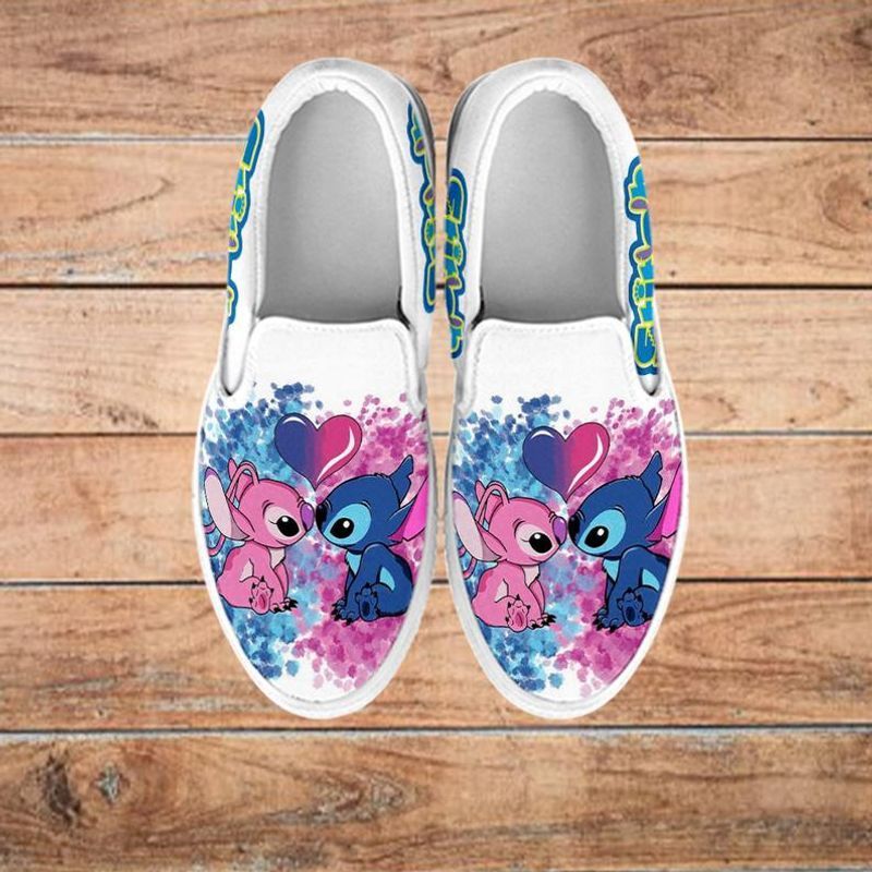 Stitch And Angel Custom Slip On Shoes