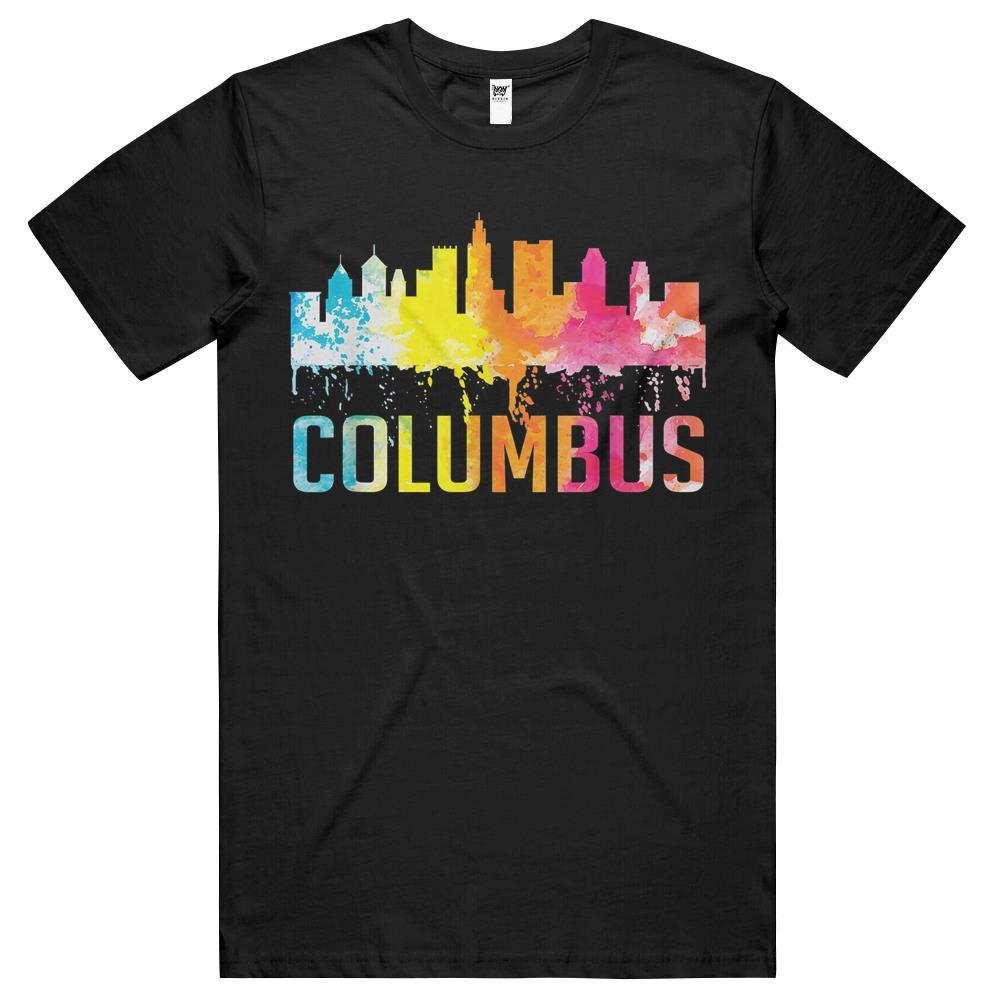 Columbus Ohio Watercolor City Skyline Art Souvenir Gifts T Shirts