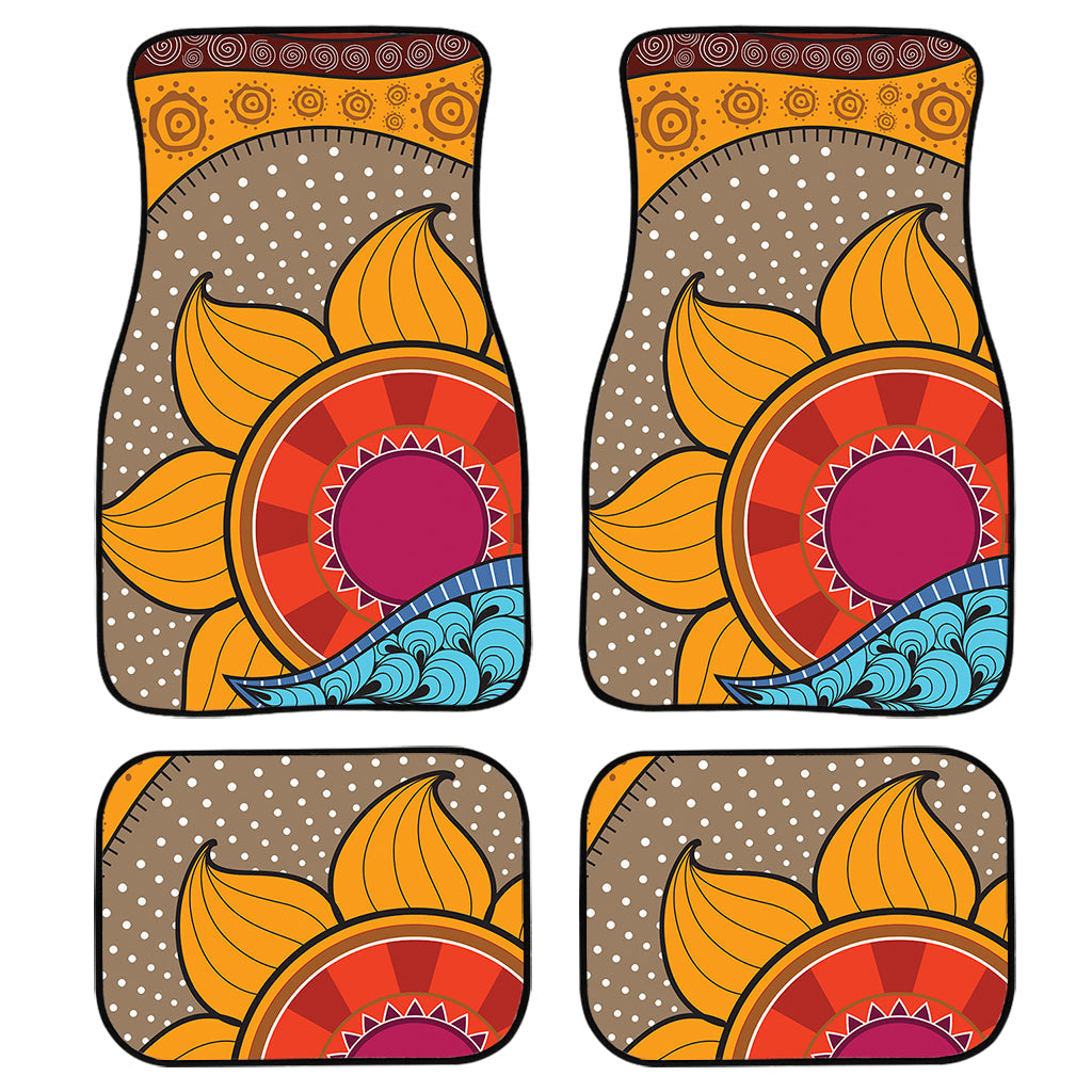 African Sun Print Front And Back Car Floor Mats, Front Car Mat