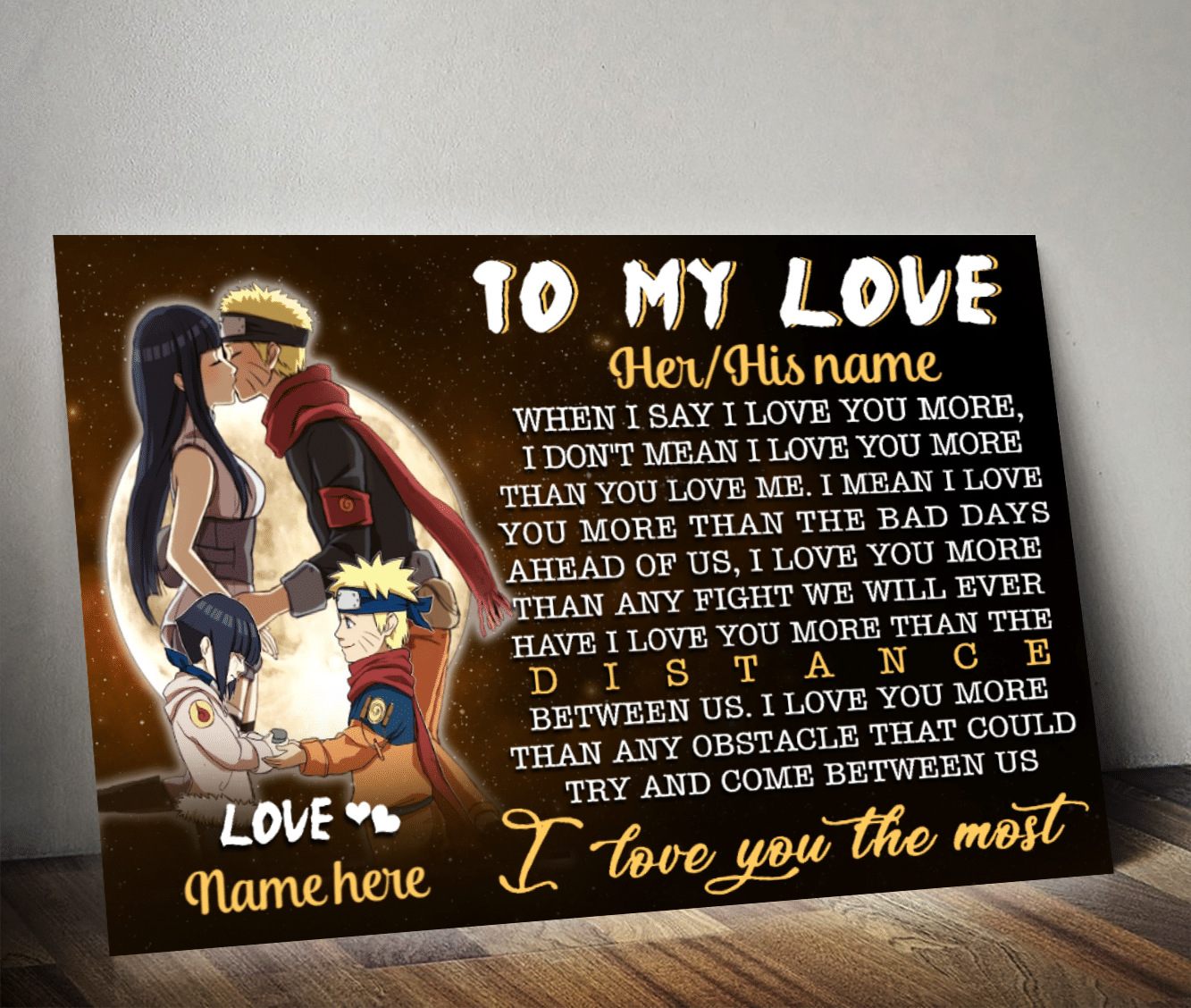 Naruto Hinata I Love You More Custom Poster GG V3