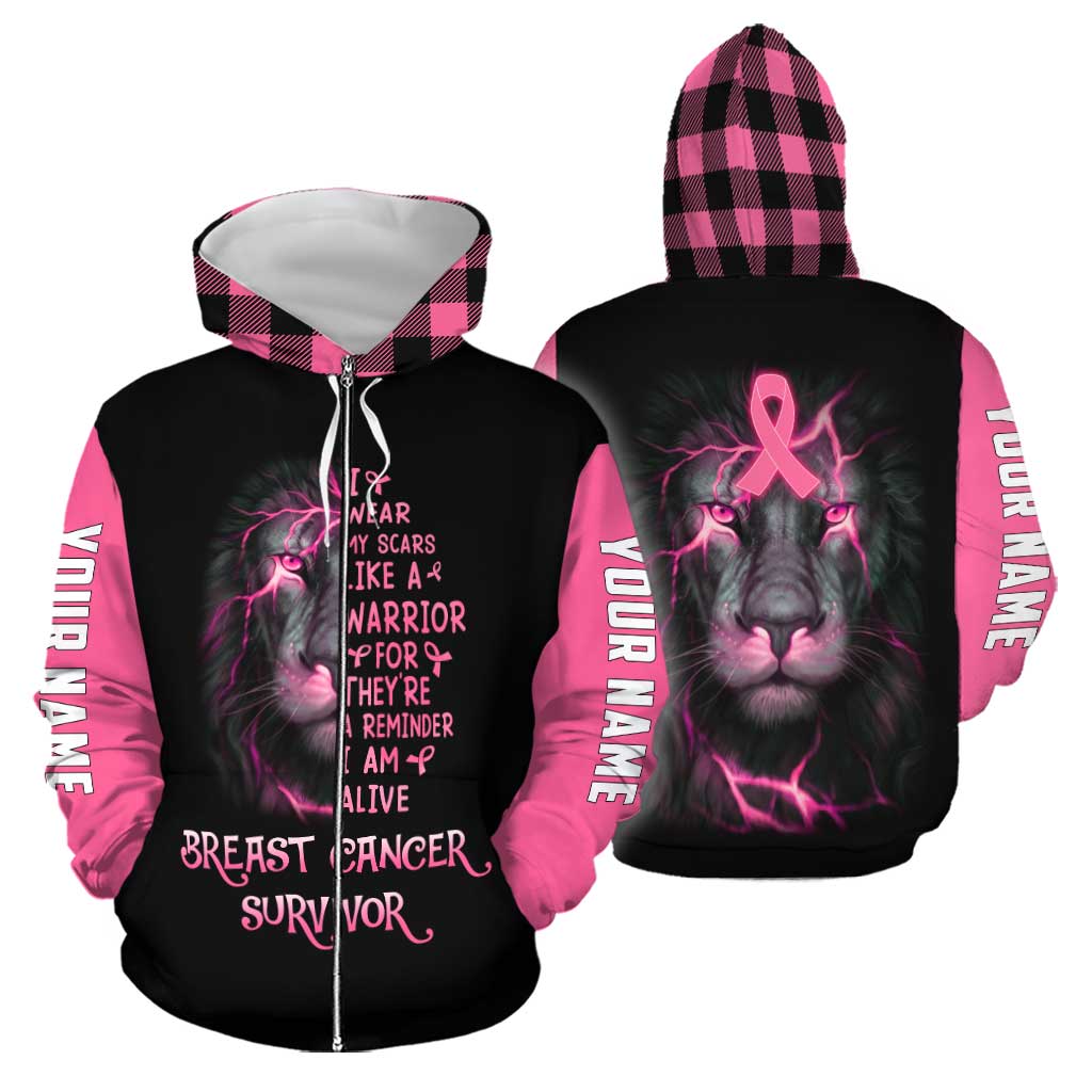 ViticStore™ Lion Breast – Breast Cancer Awareness – 3D All Over Printed – 3XL Zip-up hoodie