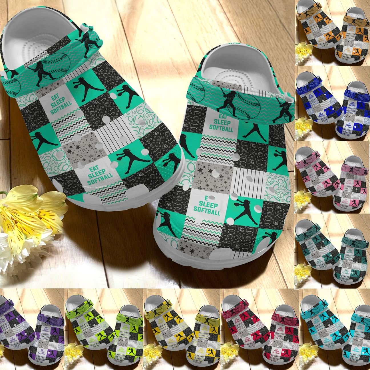 Softball Personalize Clog, Custom Name, Text, Fashion Style For Women, Men, Kid, Print 3D Whitesole Sample It Is My Game