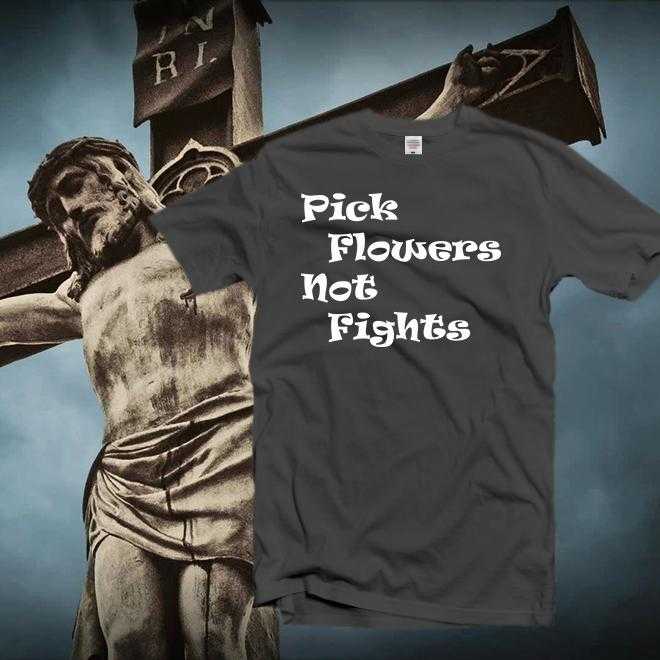 Pick Flowers Not Fights Shirt,Hippie Tee,Hippie Vibes,Boho Shirt,Bohemian Tee,Softstyle Unisex T-Shirt